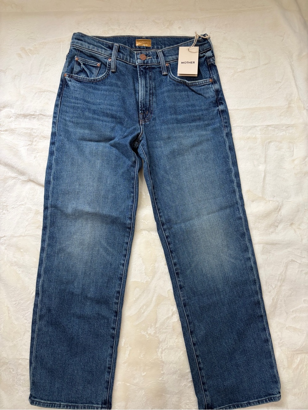 MOTHER Straight-Leg Men's Jeans in Blue Denim